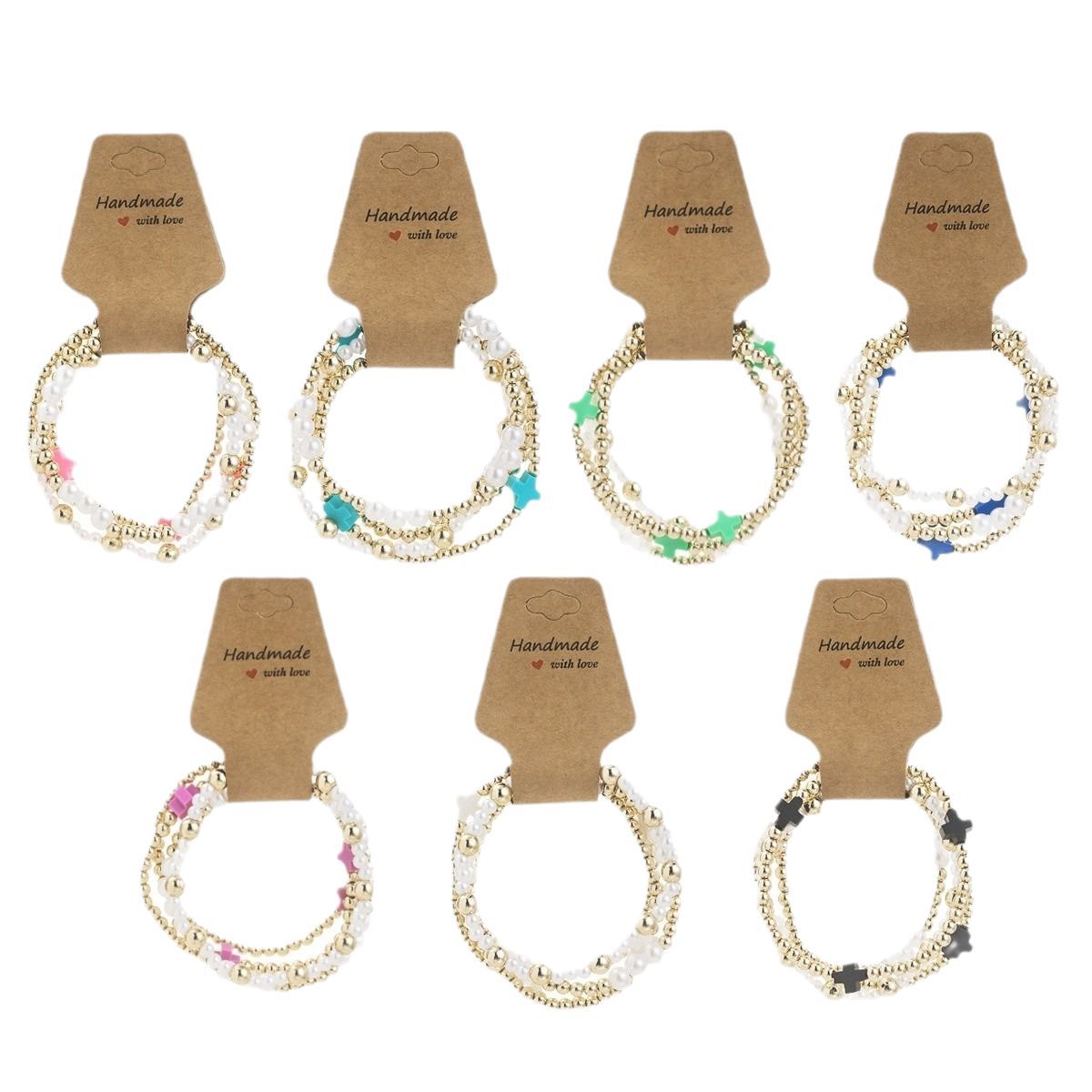 Fashion Cross Seed Bead Handmade Kraft Paper Bracelet