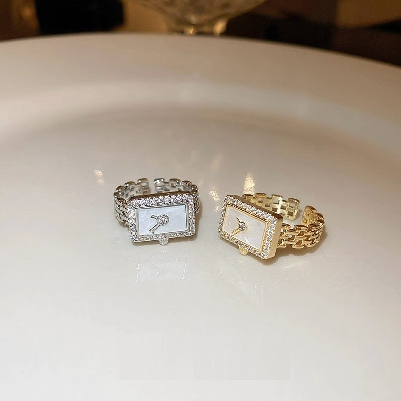 Niche High-end Minimalist Zircon Geometric Open Ring