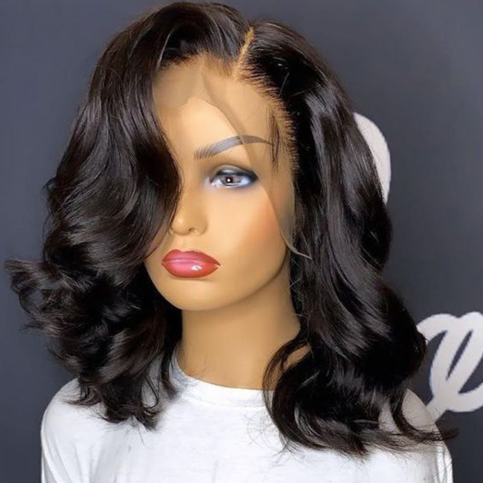 Wig Women's Short Curly Hair Medium Wave Micro Roll Chemical Fiber Full-head Wig